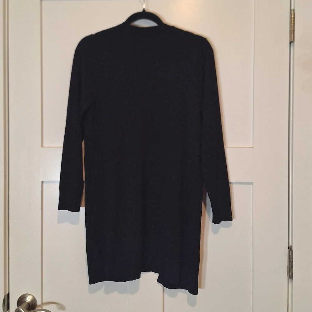 Stitchcount Black Open Front Knit Cardigan With Stretch Size Medium